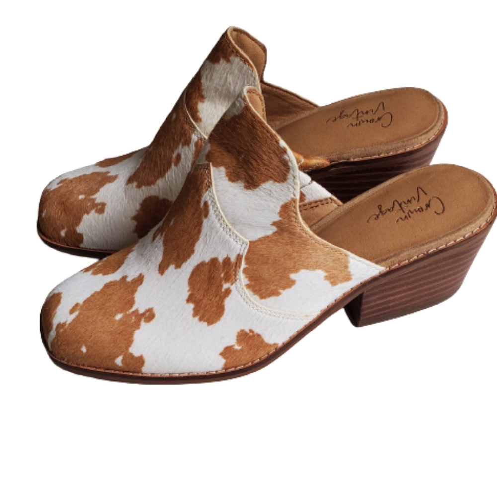 Crown Vintage CV-GALIENA Cowhide Mules.